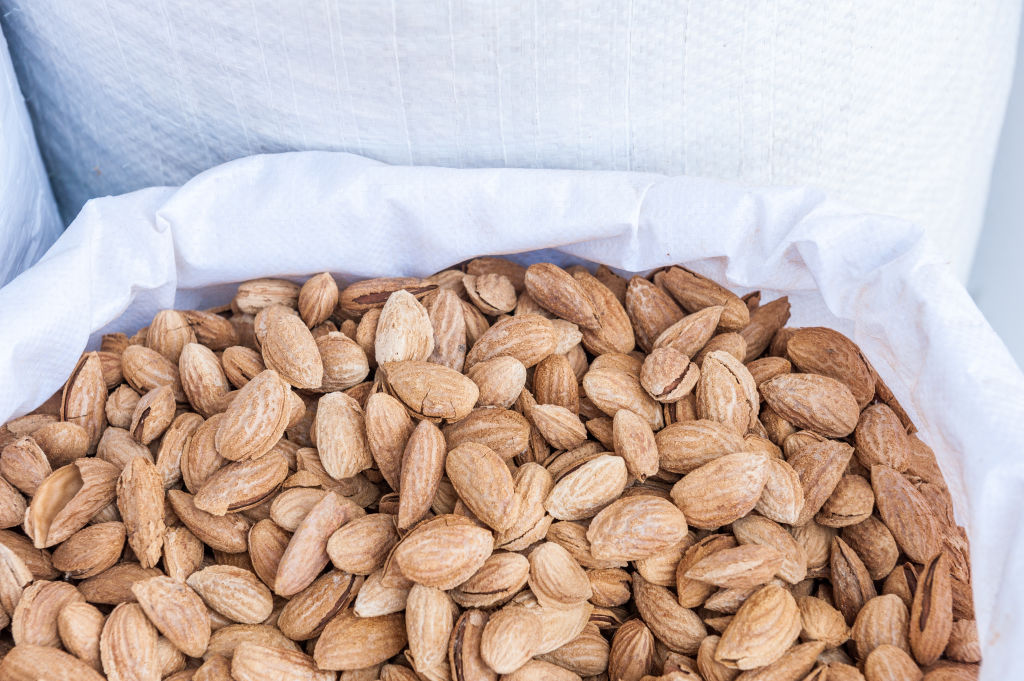 almonds packed in a cloth